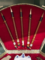 Vintage Chinese Calligraphy Set, Inkstone and Brushes, c. 1982–2000