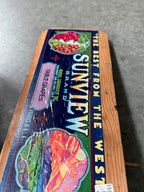 Vintage Sunview Grape Crate End Panel, Delano California, c. 1965–1980