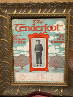 Antique The Tenderfoot Framed Sheet Music Cover, Witmark, c. 1903–1904