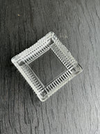 Vintage Ribbed Pressed Glass Square Ashtray, Four Rests, c. 1950–1975