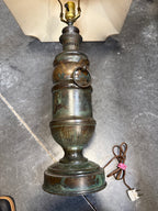 Antique Brass Oil Lamp Converted to Electric Table Lamp, c. 1880–1920