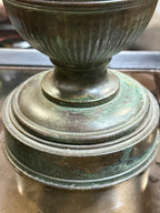 Antique Brass Oil Lamp Converted to Electric Table Lamp, c. 1880–1920