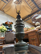 Antique Brass Oil Lamp Converted to Electric Table Lamp, c. 1880–1920