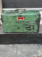 Vintage Park Cantilever Steel Tackle Box, Green Crinkle, c. 1950–1970
