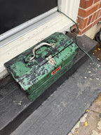 Vintage Park Cantilever Steel Tackle Box, Green Crinkle, c. 1950–1970