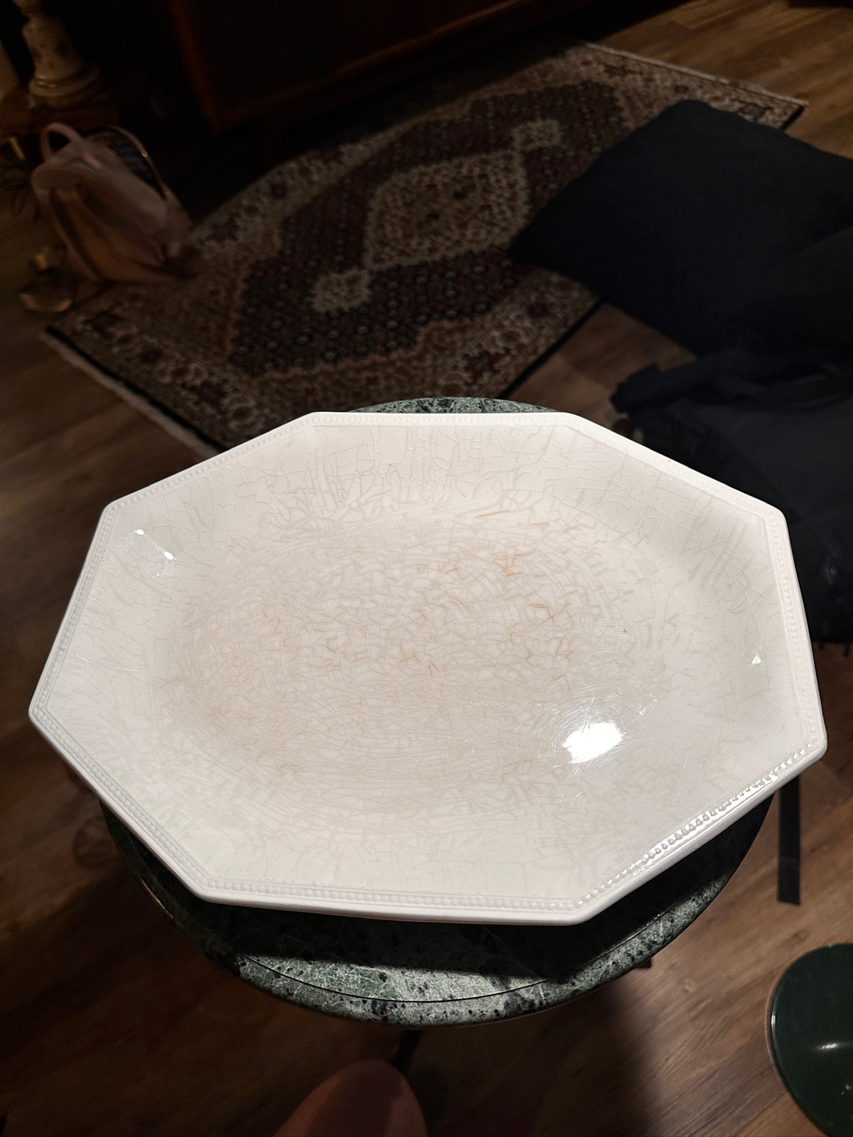 Vintage Johnson Bros Heritage White Ironstone Platter, c. 1968–1990