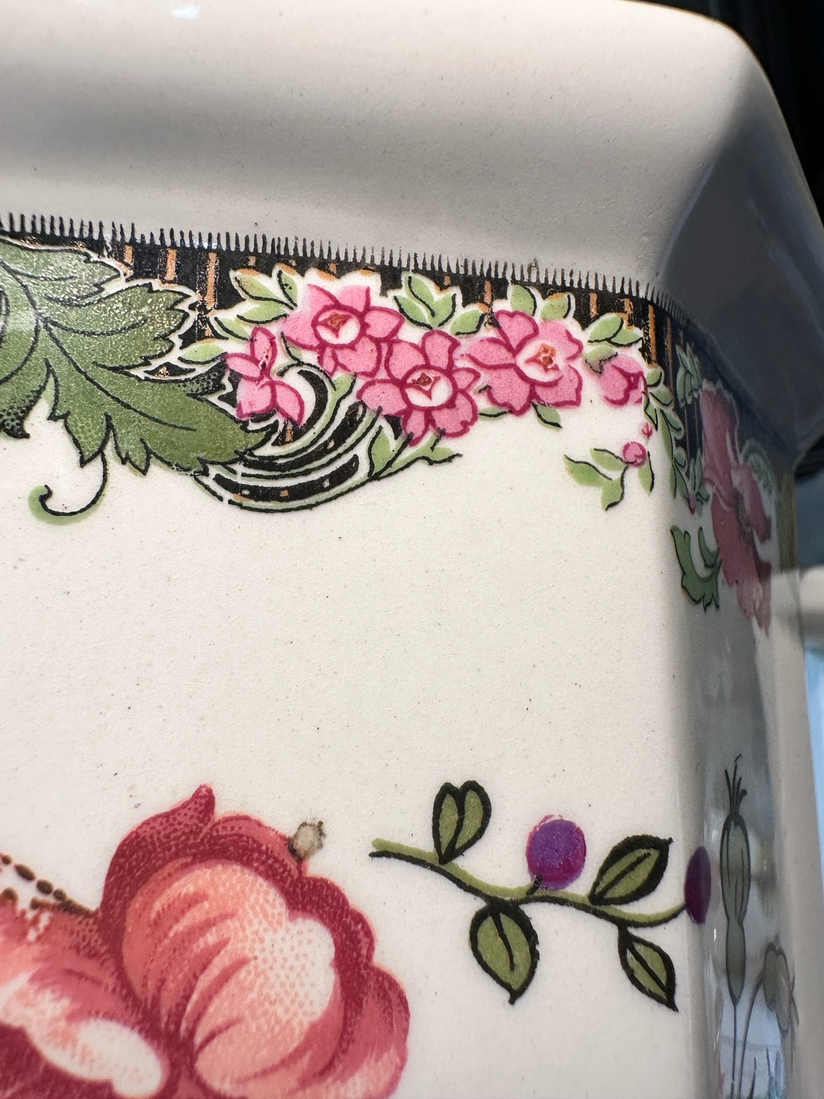 Victorian Burgess &amp; Leigh Floral Transferware Pitcher – English Staffordshire Jug (c 1890-1910)