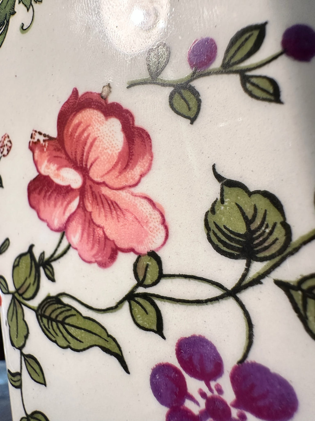 Victorian Burgess &amp; Leigh Floral Transferware Pitcher – English Staffordshire Jug (c 1890-1910)