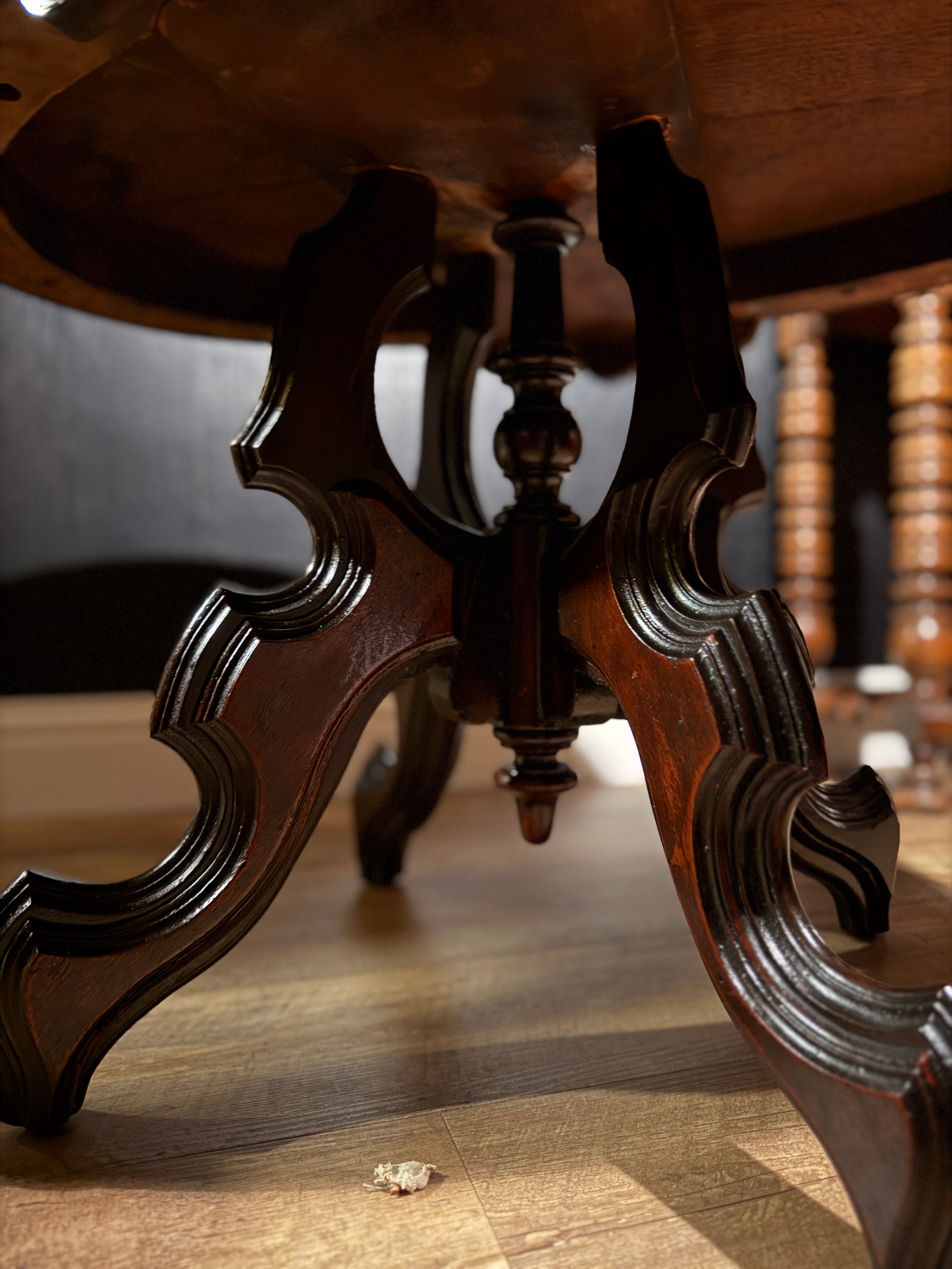 Victorian Quadruple-Scroll Parlor Table (c.1870–1890)