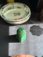 Vintae Green Glazed Ceramic Salt Shaker, c. 1930s-40s