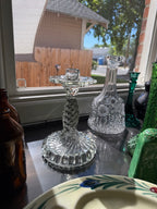 Vintage Crystal Luster Candlestick with Prism Bobeche, c. 1940s–1960s