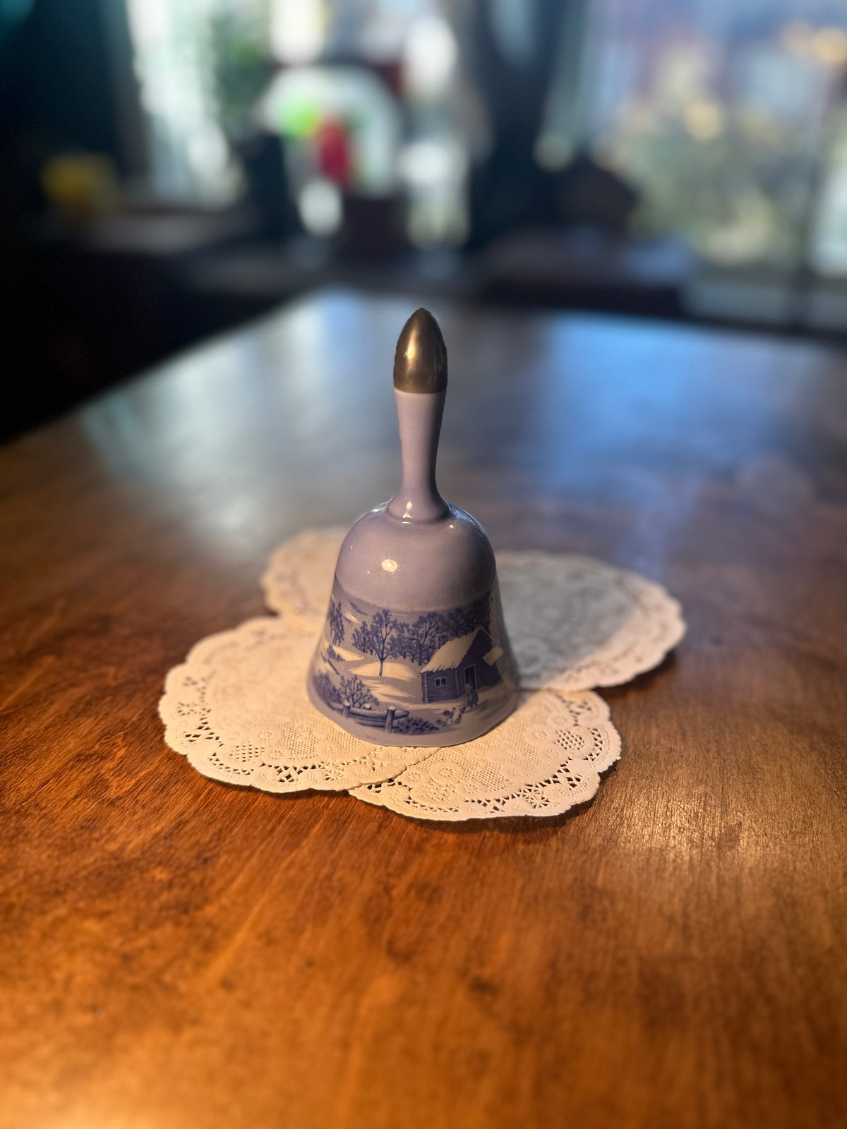 Vintage Delft Style Blue Porcelain Bell (c 1970s)