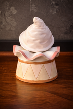 Vintage Enesco Harlequin Clown Head Ceramic Box, 1985