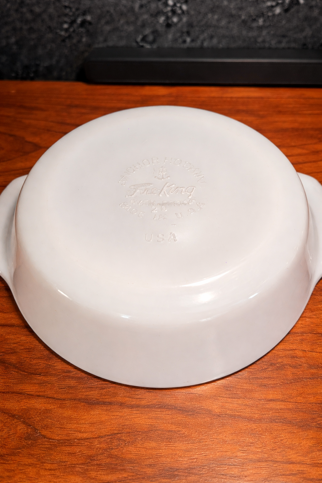 Vintage Fire-King Milk Glass Pie Dish, c.1960s-1970s