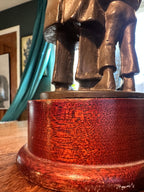 Vintage Firefighter Rescue Sculpture Bronze Tone Statue 1970