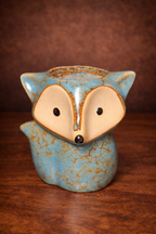 Vintage Fox Mini Planter in Crackle Glaze Ceramic