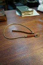 Vintage Gold Stretch Snake-Chain Belt with Leather Buckle, c. Late 1970s–80s