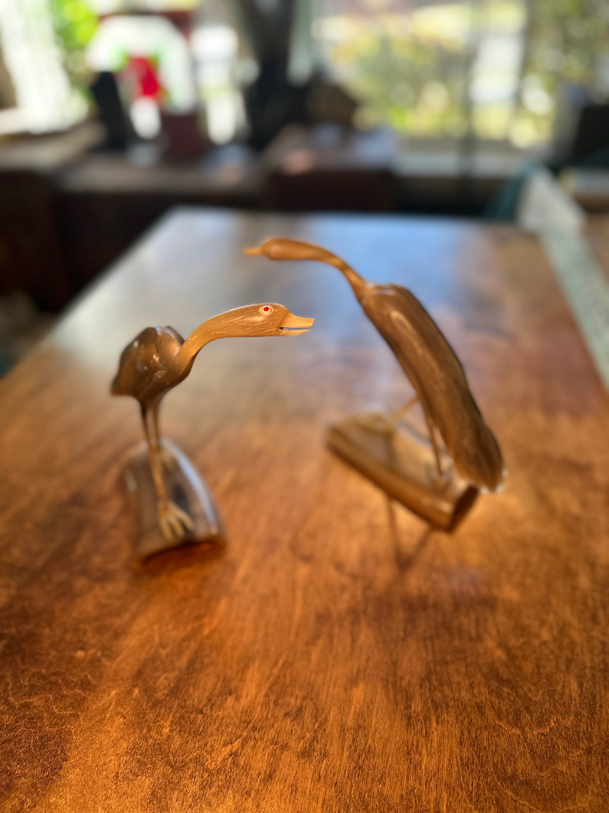 Vintage Mid-Century Horn Crane Sculptures – Pair	1960