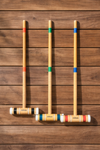 Vintage Parkside Wooden Croquet Mallets, Set of 3