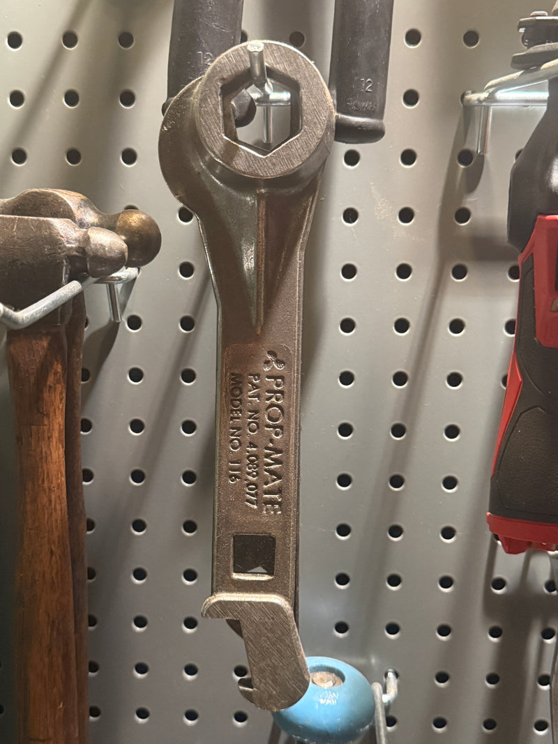 Vintage Prop-Mate Model 116 Propeller Wrench, Cast Stainless Multi-Tool, Patented, American, c. 1978