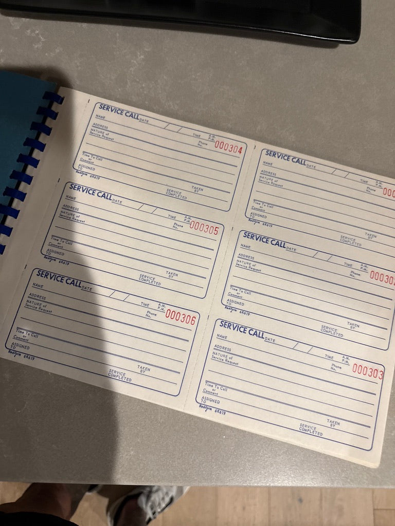 Vintage Rediform Service Call Receipt Book Spiral Bound – Numbered Forms Office Ephemera