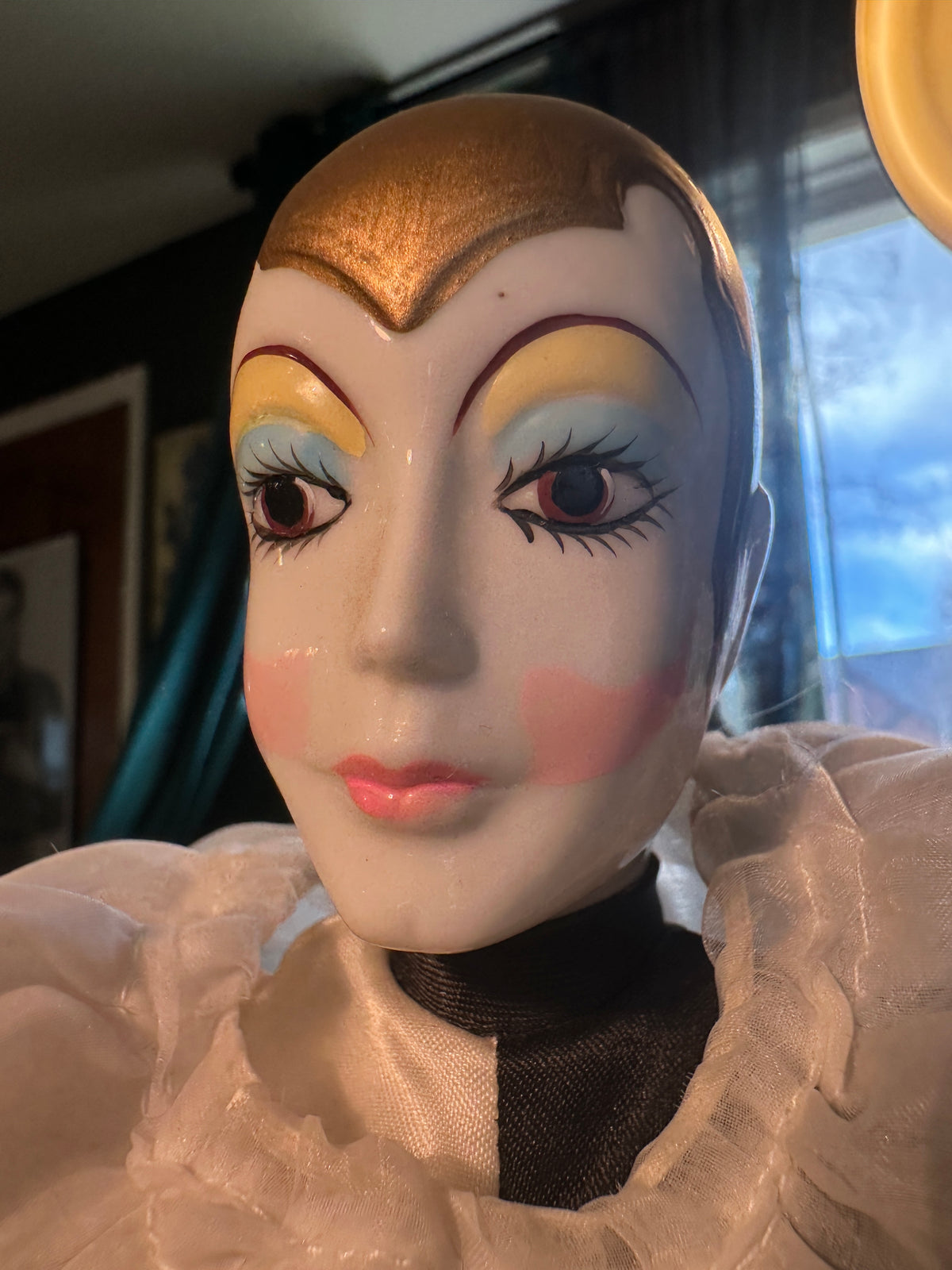 Vintage Russ Berrie Harlequin Clown Doll c.1980