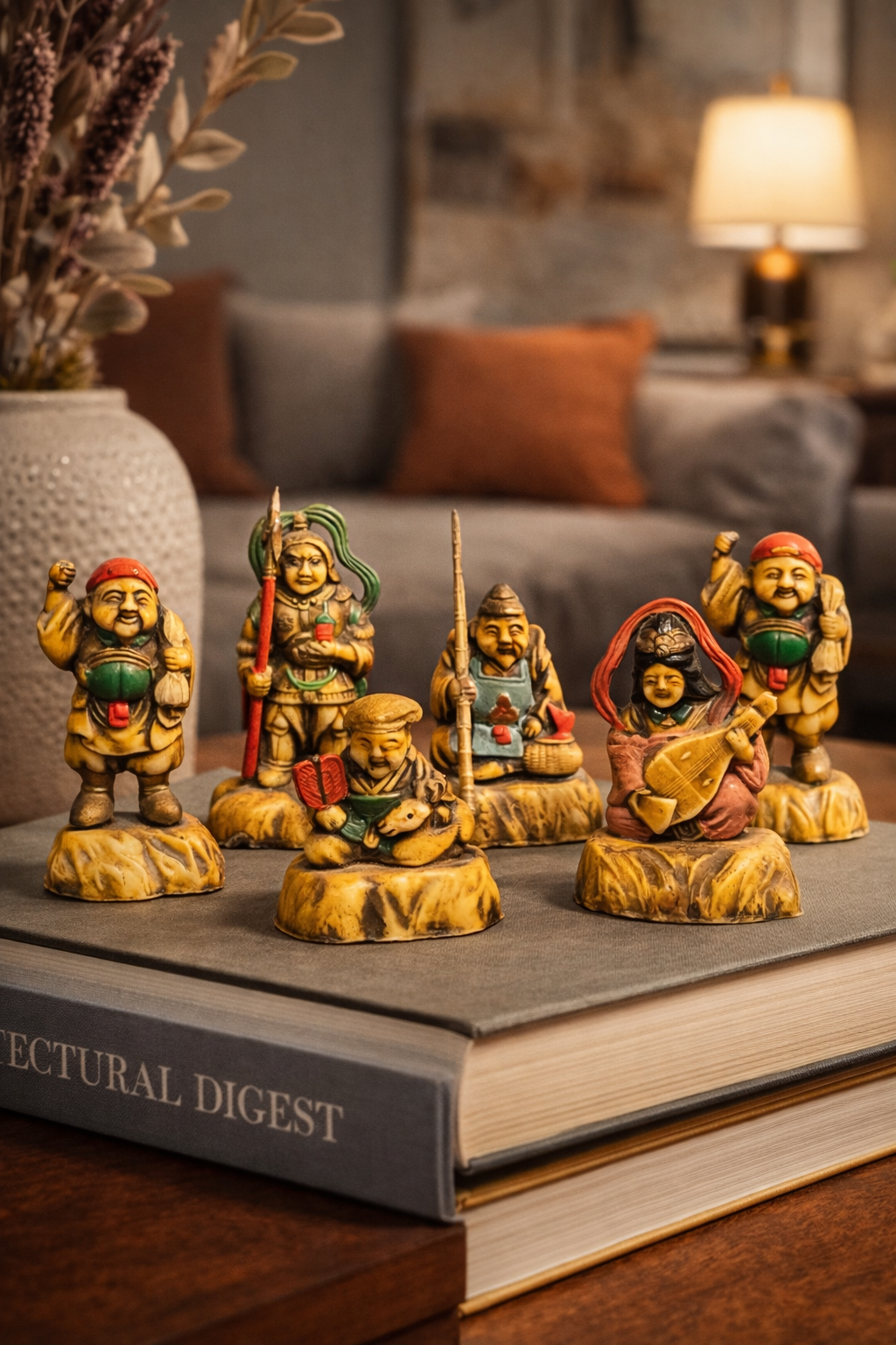 Vintage Set of 6 Japanese-Style Figurines