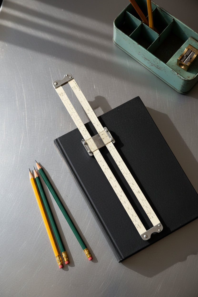 Vintage Slide Rule LL1 LL2 LL3 Log Log Scale with Cursor – Engineering/Architect Calculating Tool