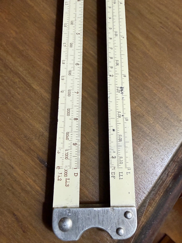Vintage Slide Rule LL1 LL2 LL3 Log Log Scale with Cursor – Engineering/Architect Calculating Tool