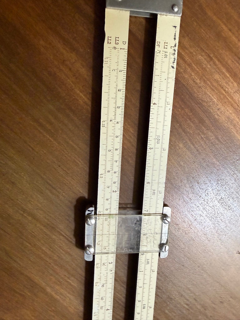 Vintage Slide Rule LL1 LL2 LL3 Log Log Scale with Cursor – Engineering/Architect Calculating Tool