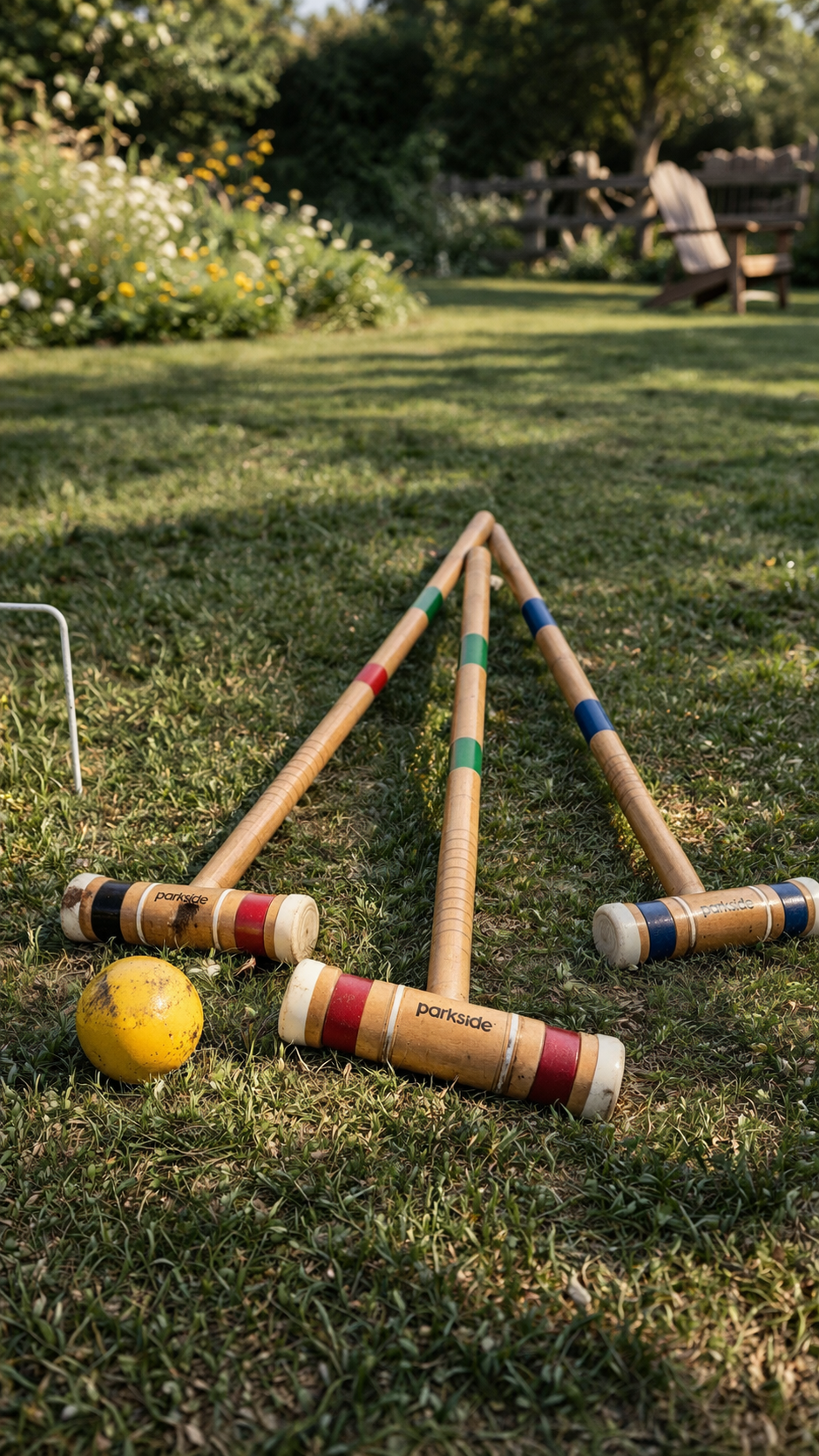 Vintage Wooden Croquet Mallets (Set of 3) c. 1970s