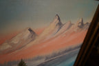 Vonney Menesini Original Oil Painting — Sunset Over a Mountain Lake, Framed, c. 1980s–90s